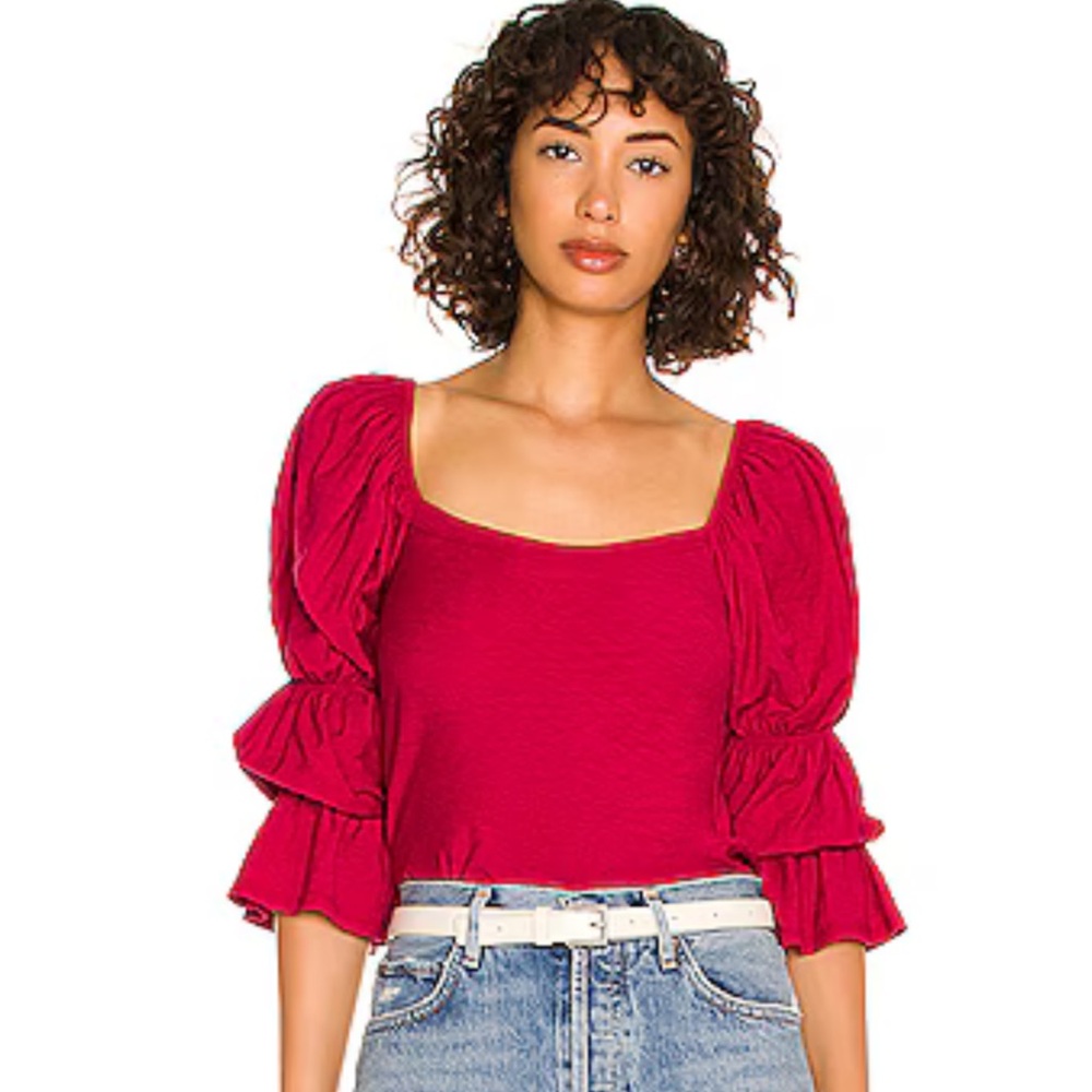 Nation LTD Hillary Romance Tee Color is Heartbreaker